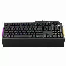 Teclado Asus Tuf Gaming K1, Conexion Usb 2.0 Alambrico, Distribucion Us Ingles, Iluminacion Rgb Aura Sync, Reposamunecas Desmontable.